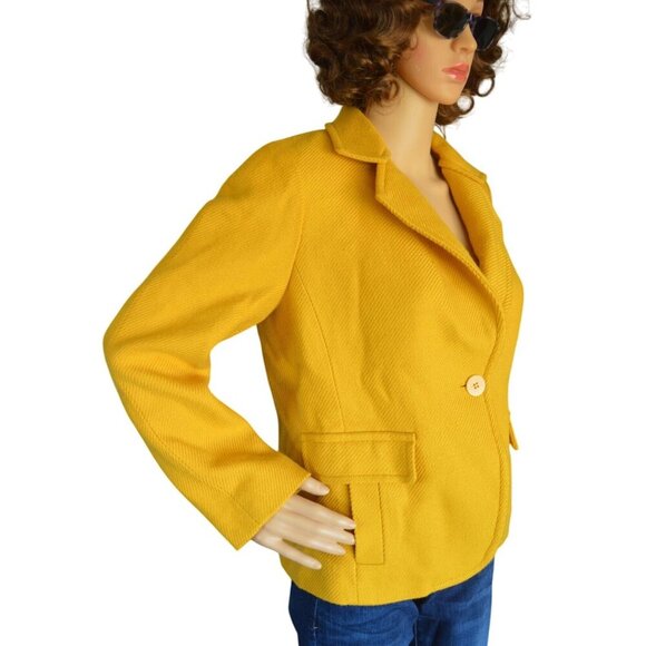 Talbots Plush Twill Jacket in English Mustard Womens Size 8 Petite Preppy Casual - Picture 3 of 10
